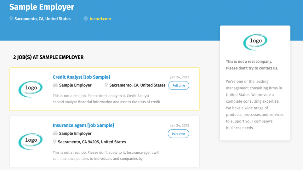 Company Profile Page